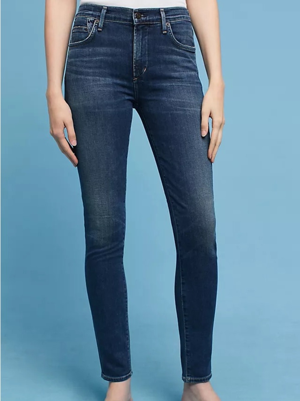 Citizens Of Humanity| Medium Blue Denim High-Rise Rocket Crop Skinny Jeans Sz 29